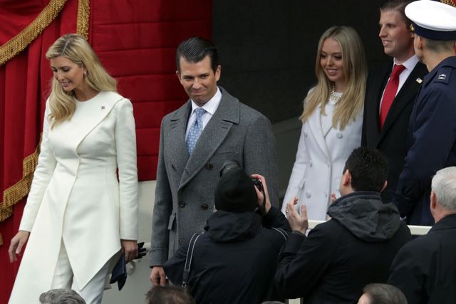Ivanka Trump and Donald Trump, Jr. at their father's inauguration in January.